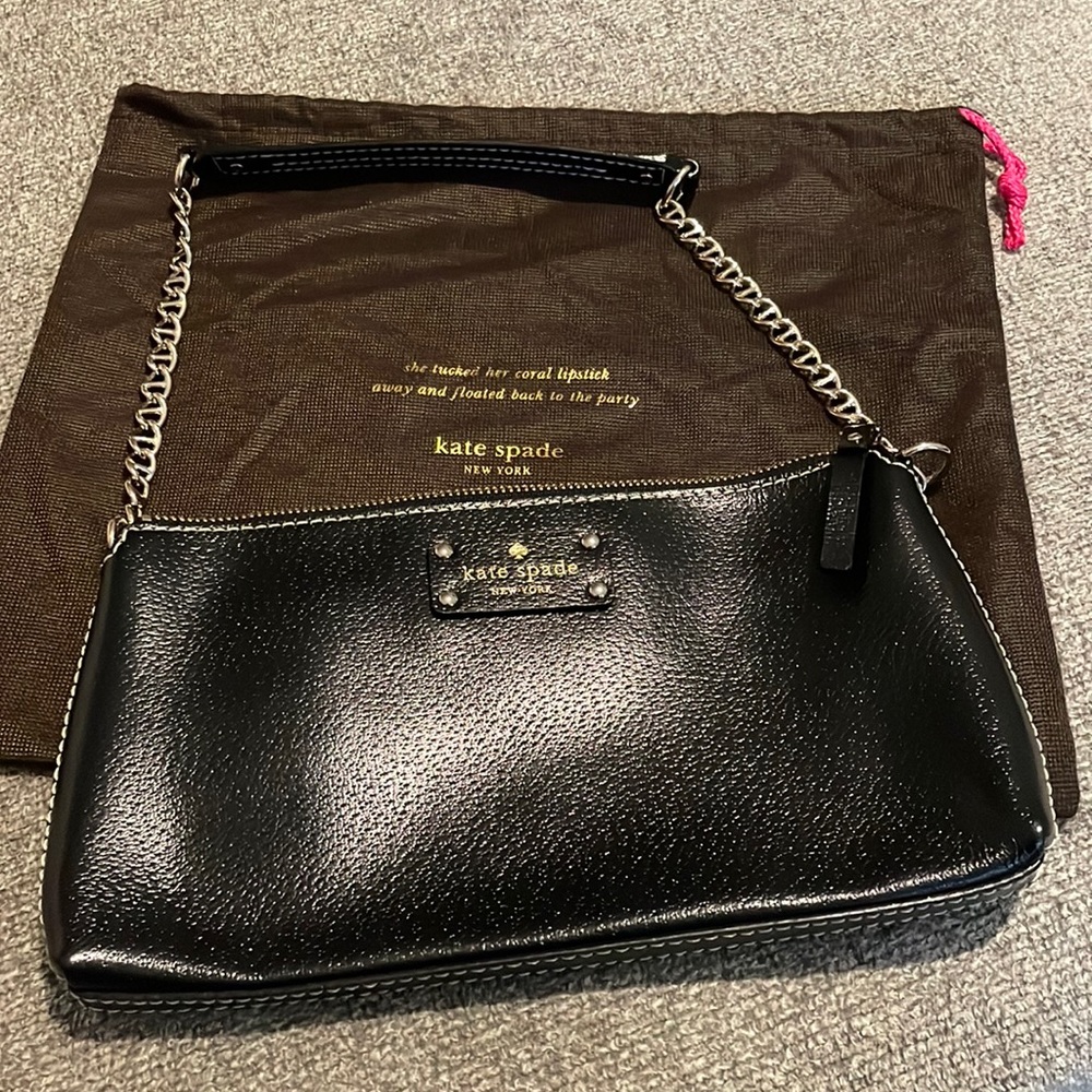 Kate Spade small should bag in black leather